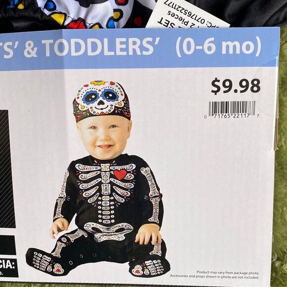 Celebrate Sugar Skull Jumpsuit and Cap size 0-6 months - Picture 3 of 3